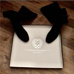 Vince Camuto black suede high boots size 9